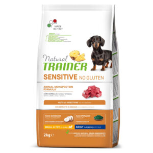 NATURAL TRAINER CANE SENSITIVE ADULT SMALL & TOY NO GLUTEN AGNELLO 2 KG