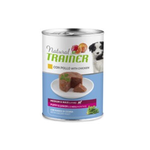 NATURAL TRAINER UMIDO CANE PUPPY & JUNIOR MEDIUM & MAXI POLLO 400 GR