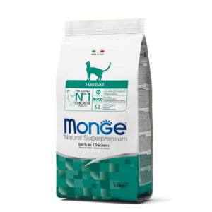 MONGE HAIRBALL RICCO IN POLLO 1.5 KG