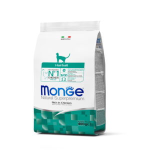 MONGE ADULT HAIRBALL RICCO IN POLLO 400 GR