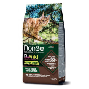 MONGE BWILD GATTO GRAIN FREE BUFALO CON PATATE E LENTICCHIE 1.5 KG