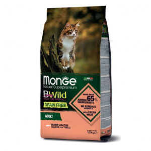 MONGE BWILD GATTO GRAIN FREE SALMONE CON PISELLI 1.5 KG