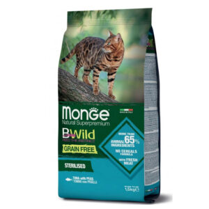 MONGE BWILD GATTO GRAIN FREE STERILISED TONNO CON PISELLI 1.5 KG