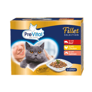 PREVITAL CAT MULTIPACK MANZO. POLLO E SALMONE 12 PEZZI