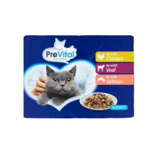 PREVITAL CAT MULTIPACK POLLO. VITELLO E SALMONE 12 PEZZI