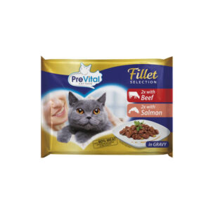 PREVITAL UMIDO GATTO MULTIPACK 2 MANZO + 2 SALMONE 4 X 85 GR