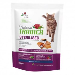 NATURAL TRAINER GATTO ADULT STERILISED SALMONE 300 GR