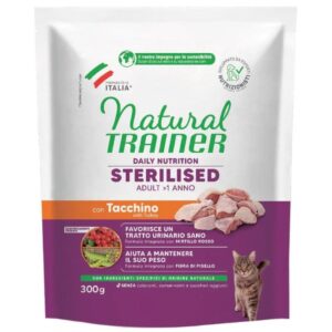 NATURAL TRAINER GATTO ADULT STERILISED TACCHINO 300 GR
