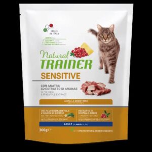NATURAL TRAINER GATTO SENSITIVE ADULT ANATRA CON ESTRATTO DI ANANAS 300 GR