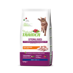 NATURAL TRAINER GATTO ADULT STERILISED TACCHINO 1.5 KG