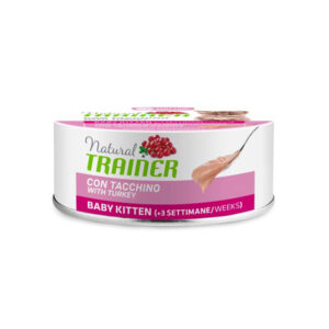 NATURAL TRAINER UMIDO GATTO BABY KITTEN CON TACCHINO LATTINA 80 GR