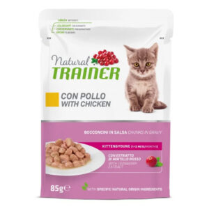 NATURAL TRAINER UMIDO GATTO KITTEN & YOUNG POLLO BUSTINA 85 GR