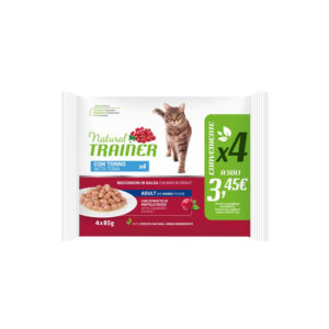 NATURAL TRAINER UMIDO GATTO ADULT TONNO 4 BUSTINE 85 GR