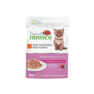 NATURAL TRAINER UMIDO GATTO KITTEN & YOUNG TACCHINO 1 BUSTINA 85 GR