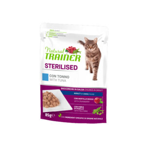 NATURAL TRAINER UMIDO GATTO STERILISED ADULT TONNO 1 BUSTINA 85 GR