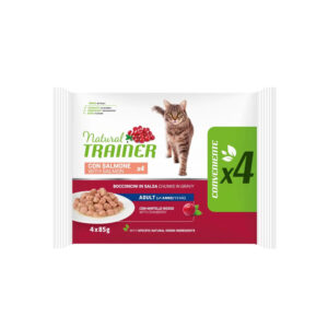 NATURAL TRAINER UMIDO GATTO ADULT SALMONE 4 BUSTINE 85 GR