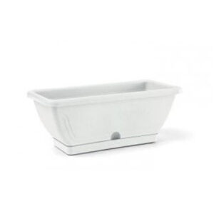 VASO CASSETTA VENEZIA BIANCO 40 CM