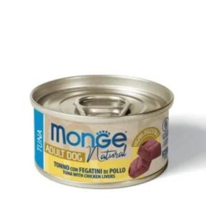 MONGE NATURAL UMIDO CANE ADULT TONNO CON FEGATI DI POLLO 95 GR