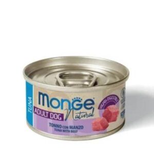 MONGE NATURAL UMIDO CANE  ADULT TONNO CON MANZO 95 GR