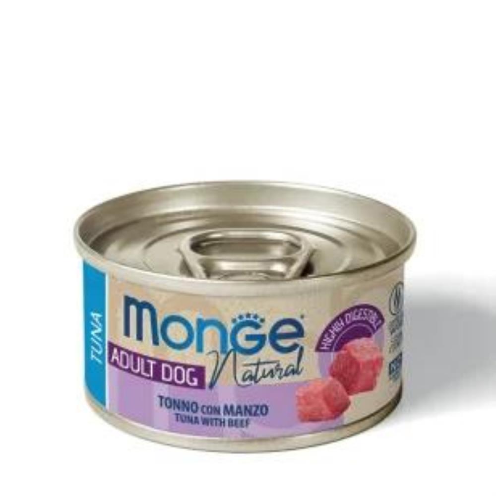 MONGE NATURAL UMIDO CANE ADULT TONNO CON MANZO 95 GR