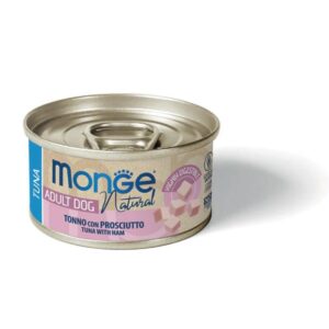 MONGE NATURAL UMIDO CANE  ADULT TONNO CON PROSCIUTTO 95 GR