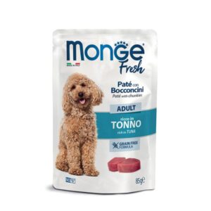 MONGE FRESH UMIDO CANE PATE CON BOCCONI NATURAL ADULT TONNO 85 GR