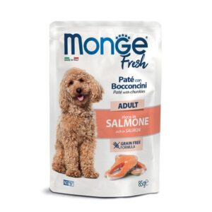 MONGE FRESH UMIDO CANE PATE CON BOCCONI NATURAL ADULT SALMONE 85 GR