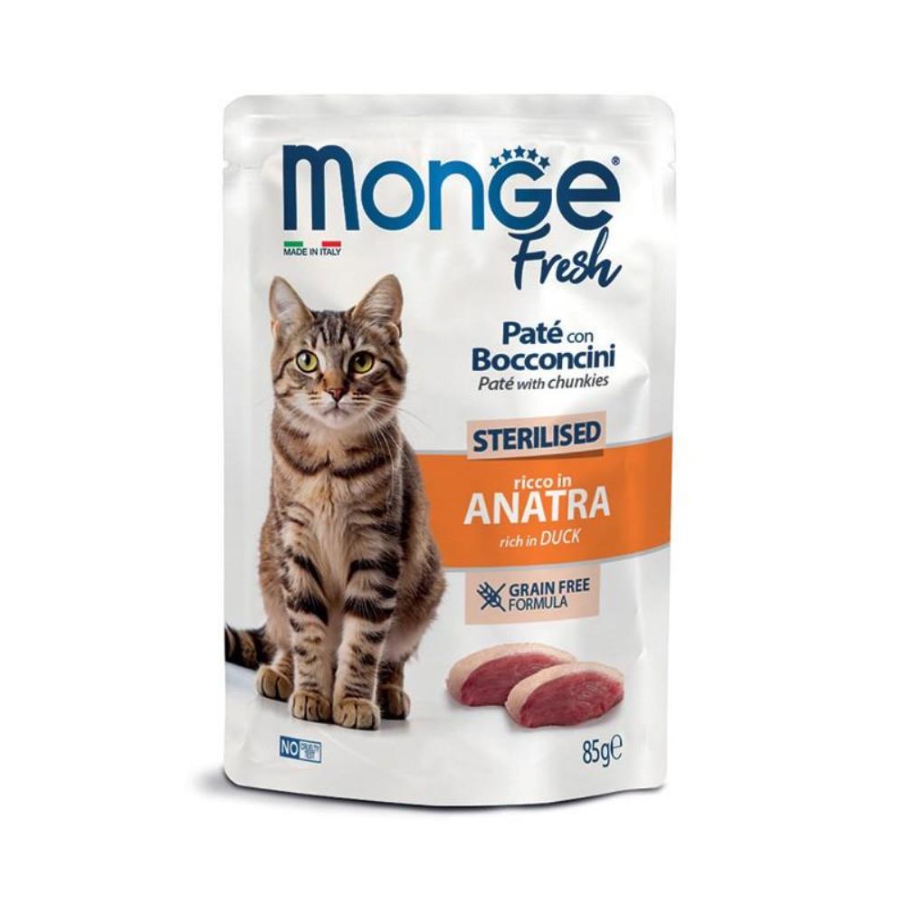 MONGE FRESH UMIDO GATTO STERILISED ANATRA 85 GR