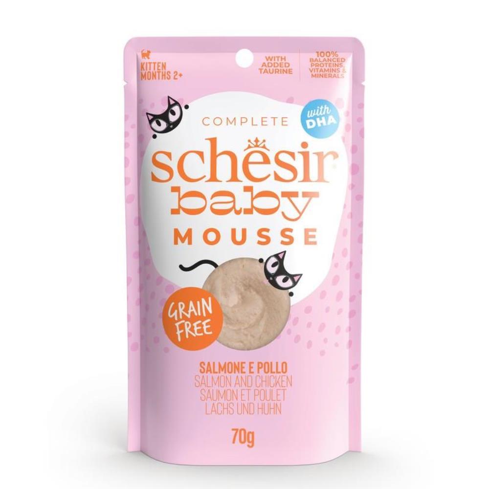 SCHESIR GATTO BABY MOUSSE SALMONE E POLLO 70GR