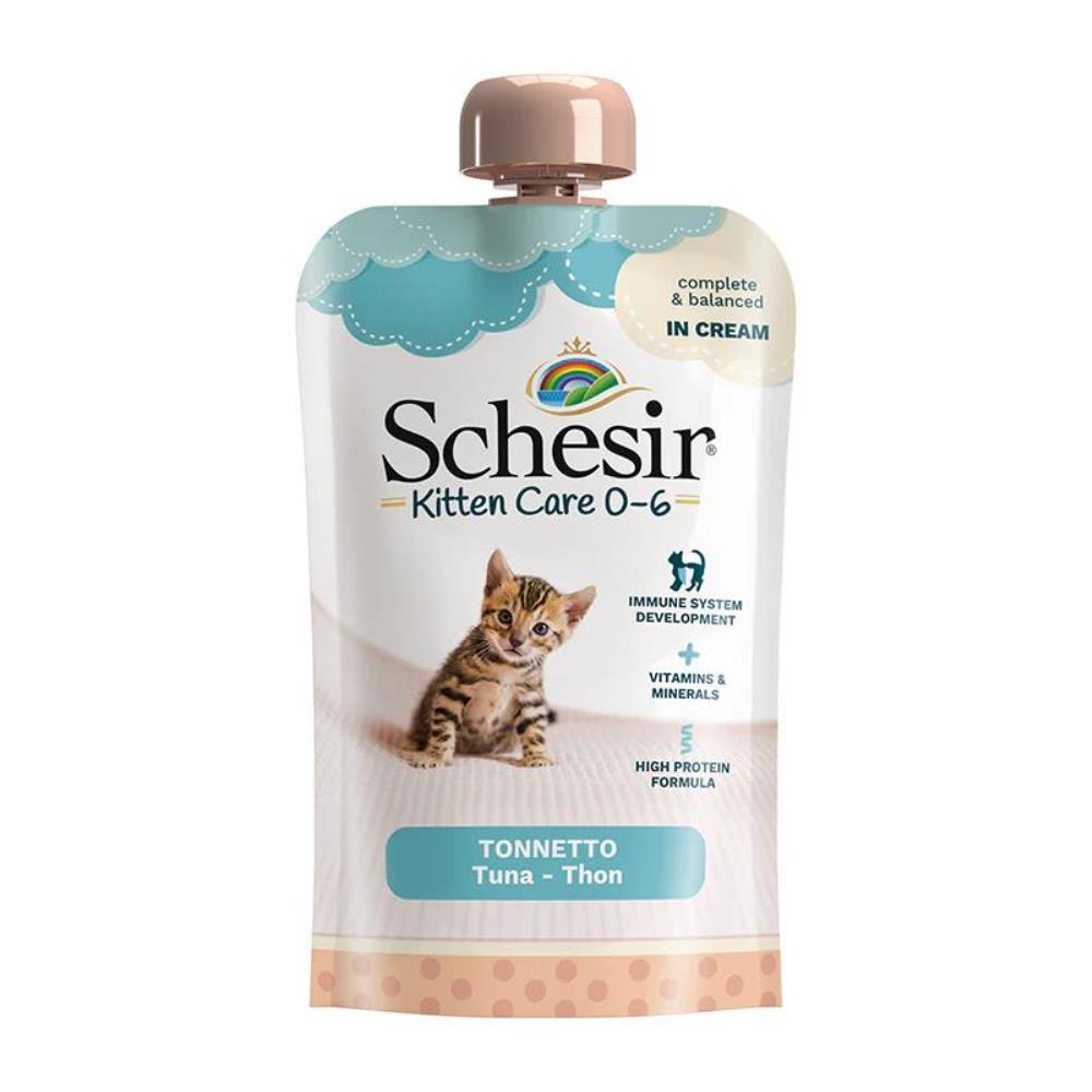 SCHESIR GATTO KITTEN CREAM 0-6 TONNO 150 GR